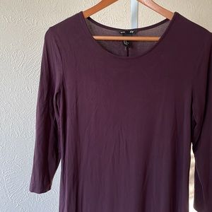 H&M plum purple soft stretchy jersey midi dress